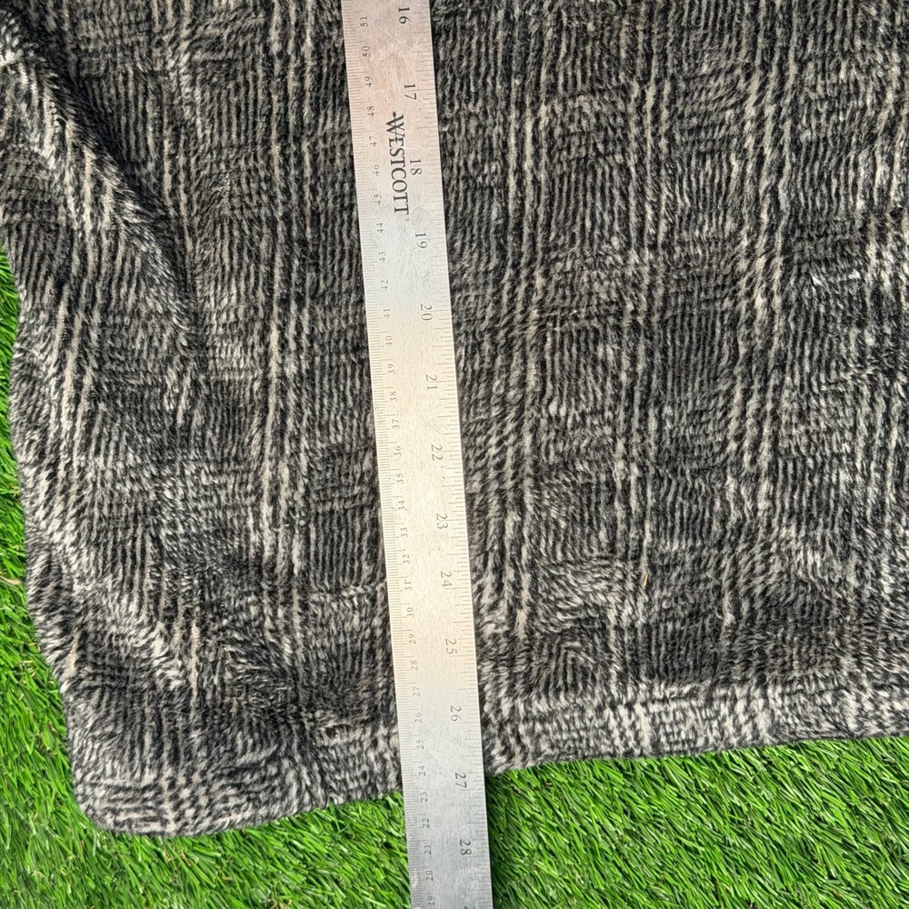 Tommy Hilfiger Golf Mens Large Vintage Plaid Fleece Quarter Zip Pullover Gray - Picture 5 of 5